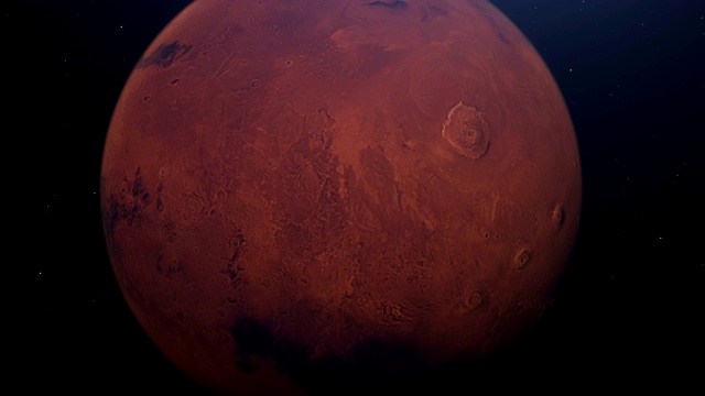 太空中的火星有明亮的陨石坑和火星山脉视频素材