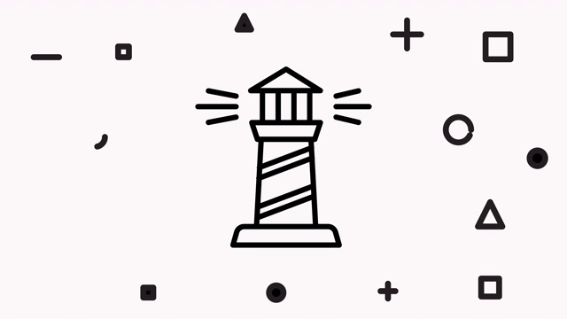 灯塔线与阿尔法图标动画视频下载