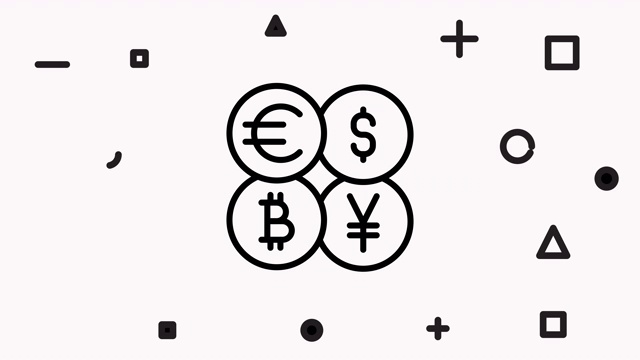 金钱交换图标动画与阿尔法视频素材