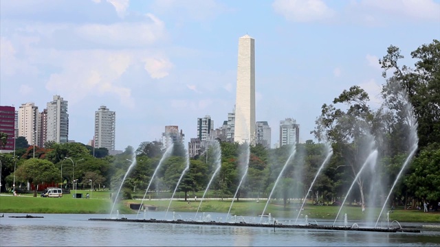 巴西Ibirapuera公园的喷泉表演视频下载