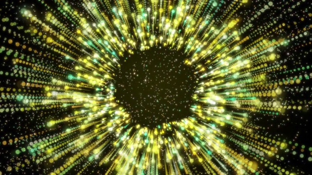 数字粒子隧道移动黄色背景视频素材
