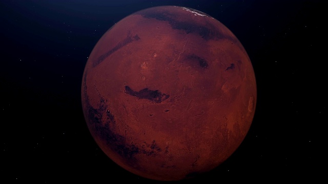 太空中的火星有明亮的陨石坑和火星山脉视频素材