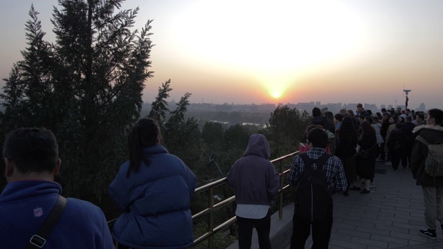 景山公园的日落，北京，中国，亚洲视频下载