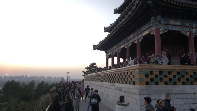 景山公园的日落，北京，中国，亚洲视频下载