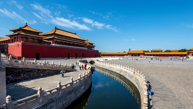 北京紫禁城广场和宫殿视频下载