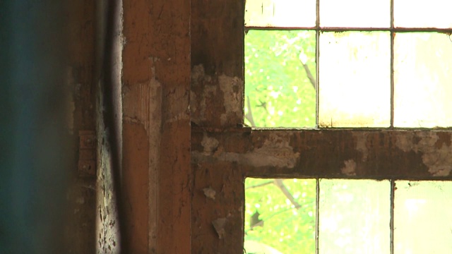 废弃生产大厅的窗户视频素材