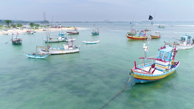 渔船斯里兰卡航拍4k视频素材