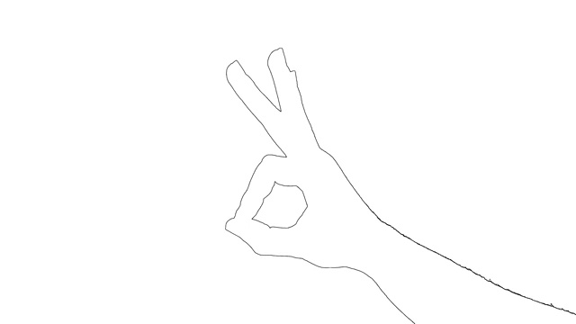白色背景上显示OK手势的手的草图视频下载