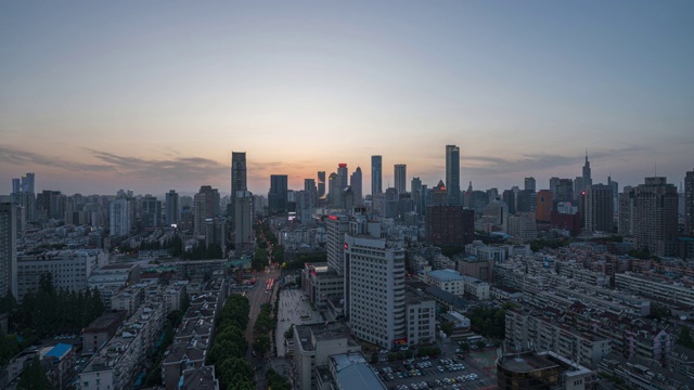 中国南京现代城市日落时光流逝视频素材