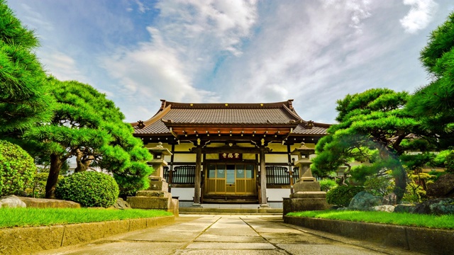 日本花园寺庙的延时拍摄视频下载