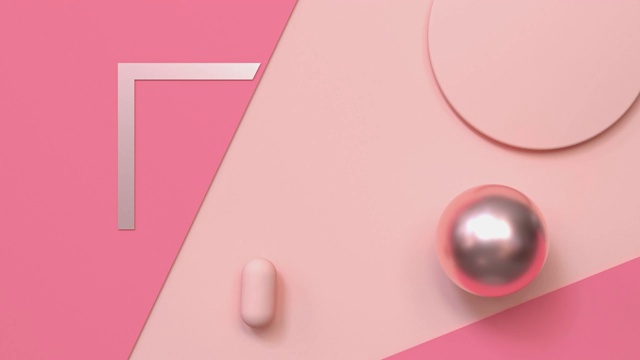 粉色奶油抽象运动几何背景3d渲染运动视频素材