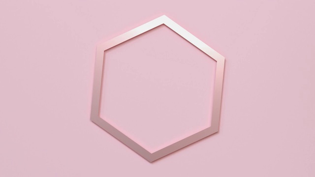 三维渲染运动抽象六边形框架粉色场景视频下载