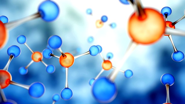 抽象物理科学分子背景-可循环的3D动画视频素材