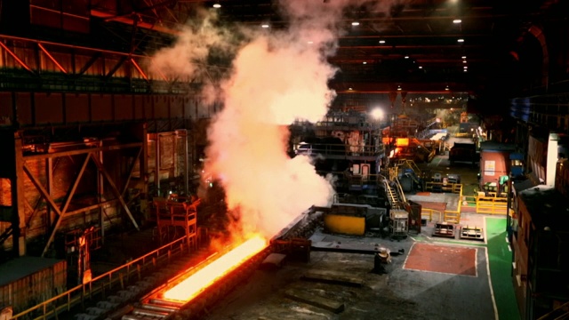 GVs钢厂生产线视频素材