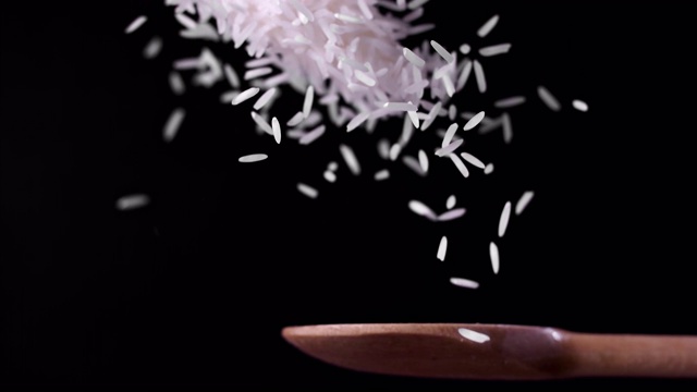 勺子上的米，超慢动作1000帧/秒视频素材