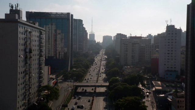 鸟瞰图23 de Maio大道，圣保罗，巴西视频素材