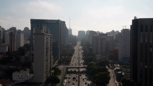 鸟瞰图23 de Maio大道，圣保罗，巴西视频素材