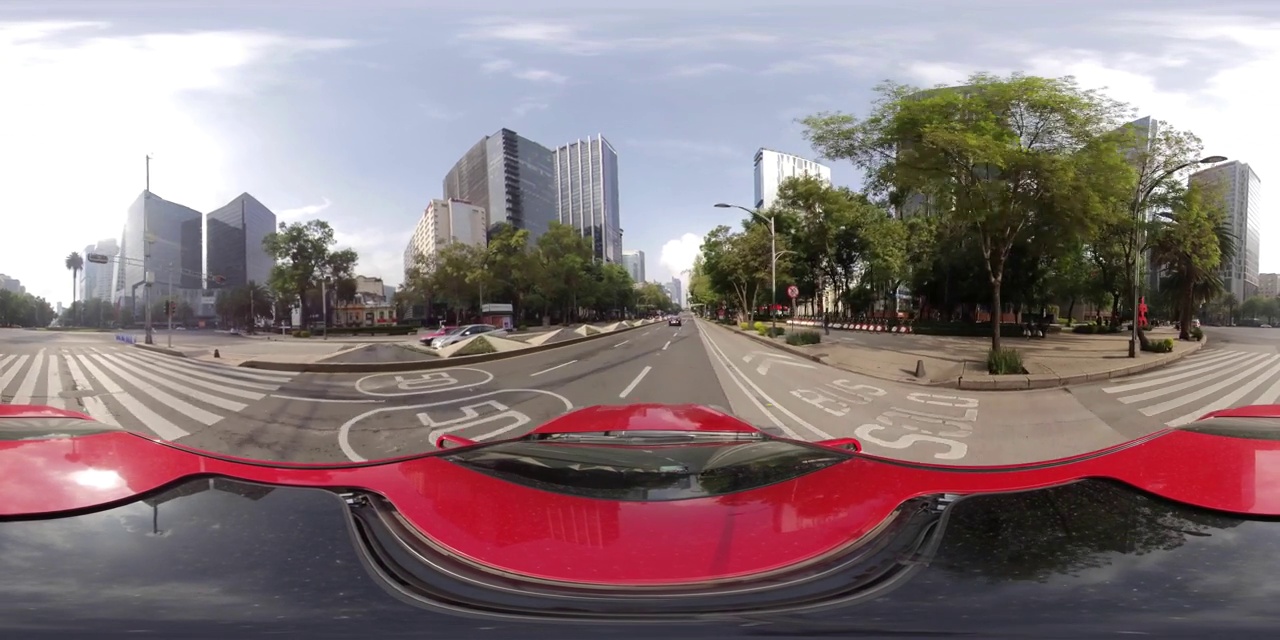 改革大道和墨西哥城的天际线在360 VR视频下载