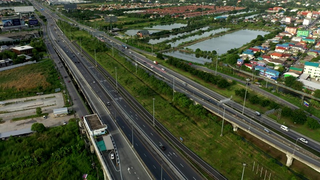 曼谷高速公路鸟瞰图视频素材