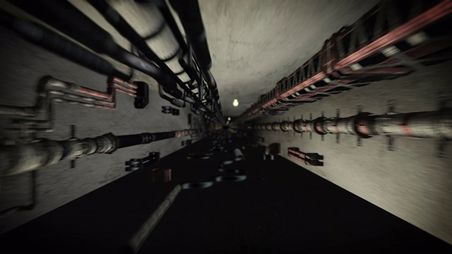 黑暗的隧道和生锈的管道02视频素材