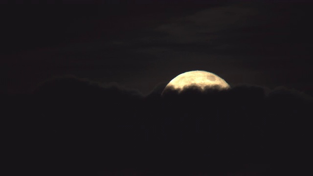 正好满月被乌云遮住了视频素材