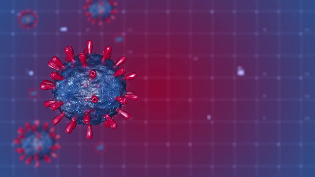冠状病毒COVID-2019在显微镜下的可视化视频素材