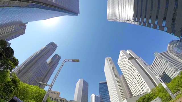 商业区摩天大楼/抬头看看天空视频素材