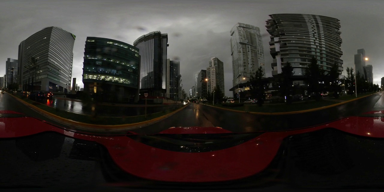 穆迪天空在圣达菲墨西哥城未来360°VR全景视频素材