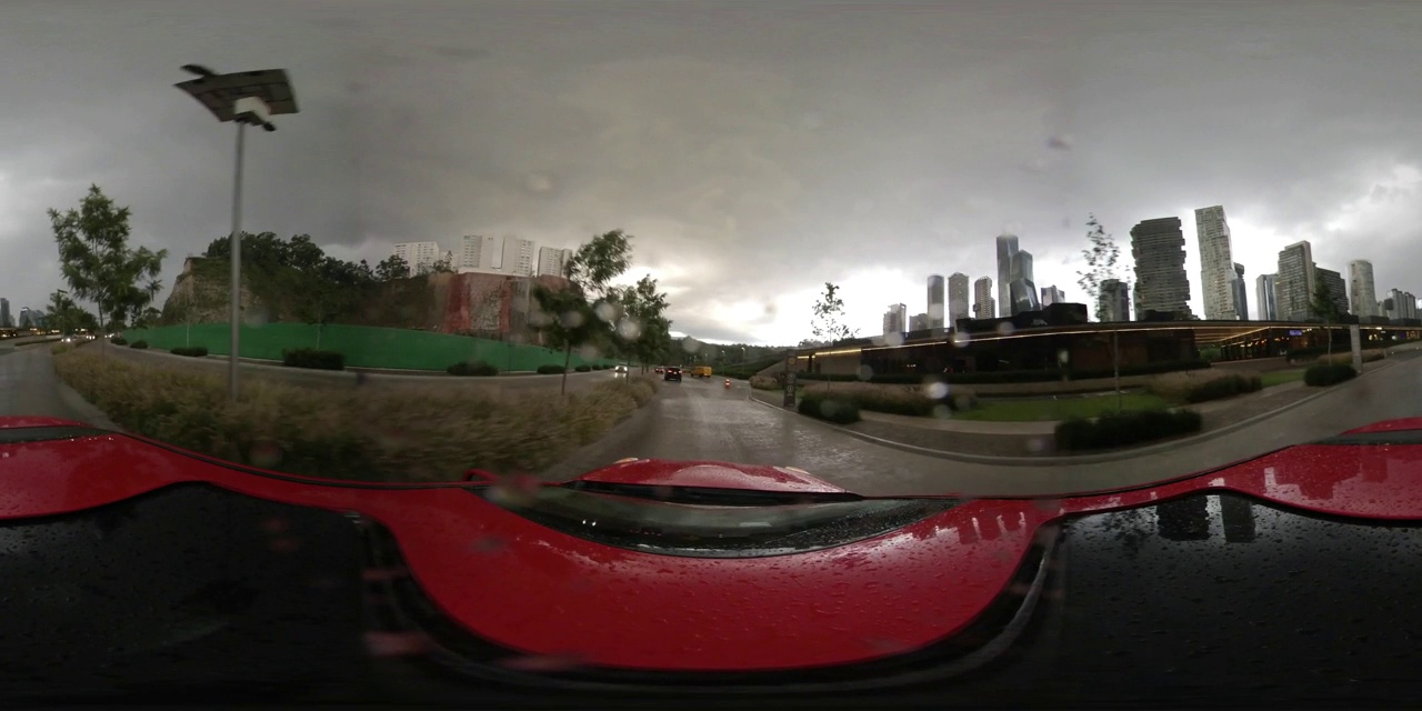 下雨的圣达菲墨西哥城未来360°VR全景视频素材