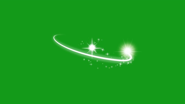 环绕光线和闪烁的星星与绿色屏幕背景视频下载