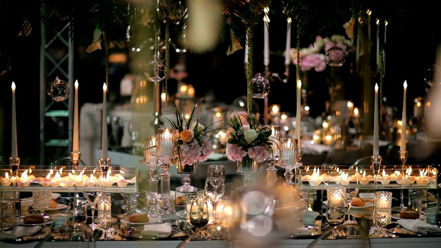 餐桌装饰，婚宴，婚礼仪式视频下载