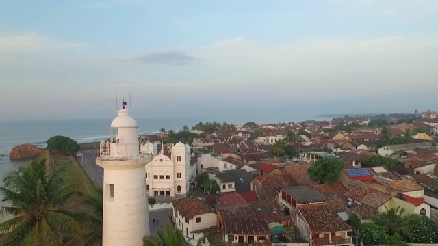 加勒灯塔斯里兰卡无人机视频视频素材
