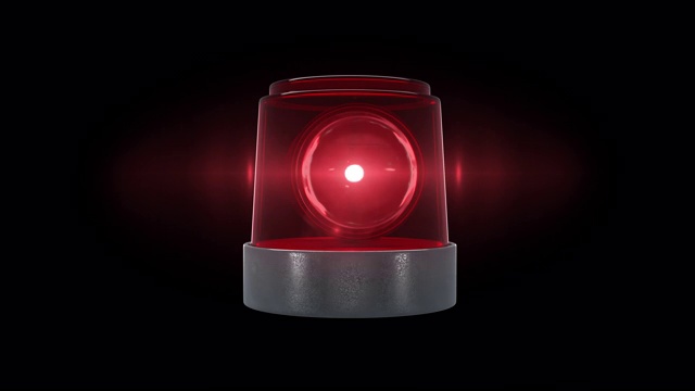 环形红色警告灯，带有耀斑和阿尔法通道视频下载
