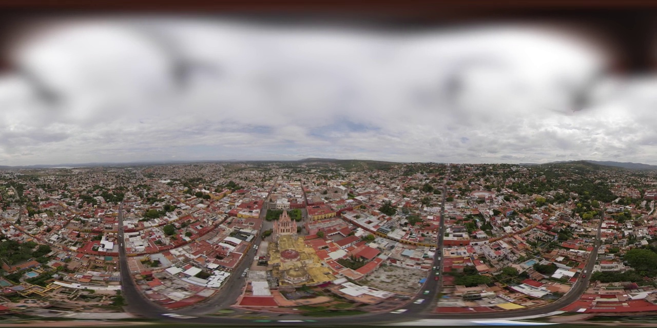 空中拍摄的圣米格尔德阿连德在360 VR视频素材