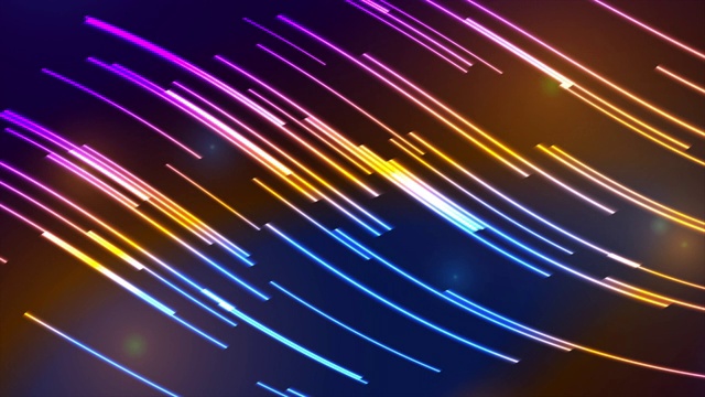 五颜六色的霓虹灯线条抽象的运动背景视频素材