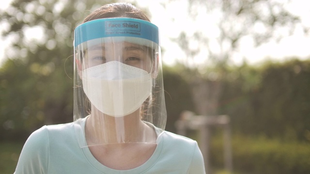 亚洲妇女的面罩和面罩视频素材
