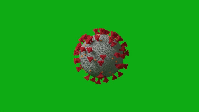 冠状病毒COVID-19细胞3d cgi图像旋转绿色屏幕背景视频下载