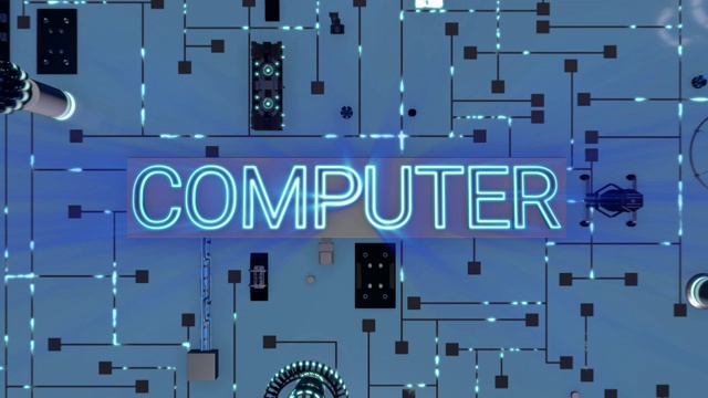 未来科技环蓝电脑视频素材