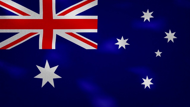 澳大利亚密旗织物摇摆，背景环视频下载