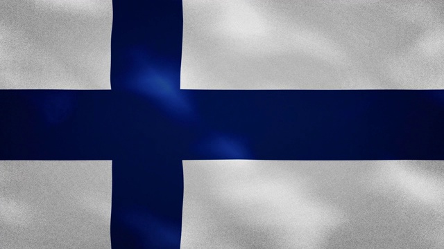 芬兰密旗织物摇摆，背景环视频下载