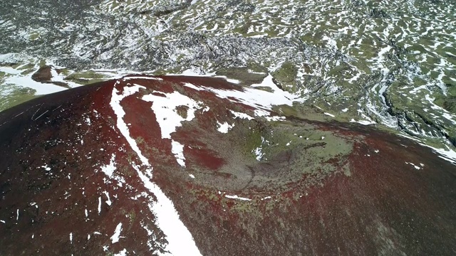 冰岛火山口的架空基座照片视频素材