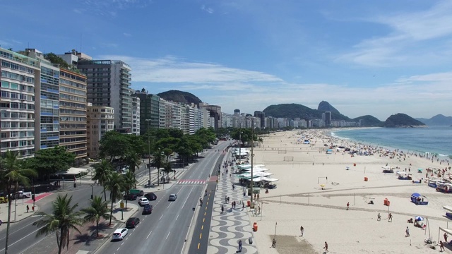 科帕卡巴纳海滩位于巴西里约热内卢视频下载