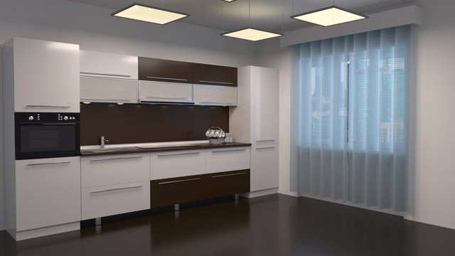室内厨房的3d渲染设计视频下载