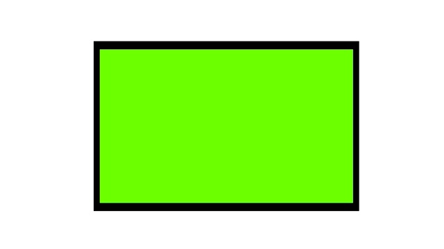 平板显示器，绿色屏幕在白色背景上向下滑动视频素材
