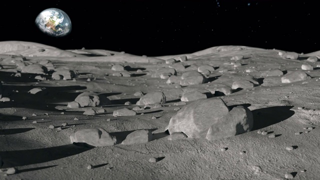 太空探索-月球表面的地球视图视频下载