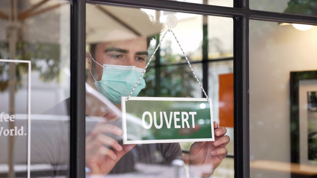 法国小企业在COVID-19大流行期间关闭视频素材