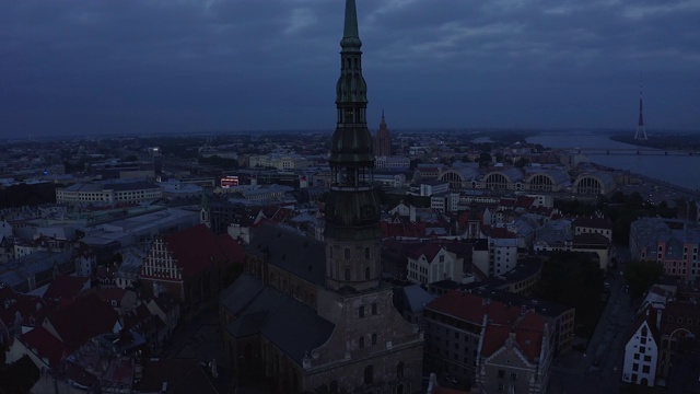拉脱维亚里加镇美丽的空中全景。视频素材