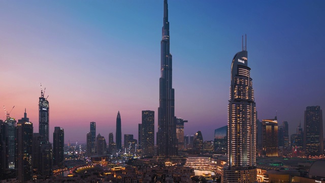 T/L WS HA迪拜城市景观日落，阿联酋视频下载