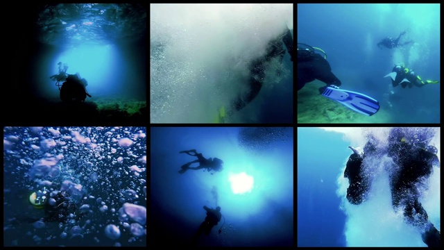 水肺潜水概念视频墙视频素材
