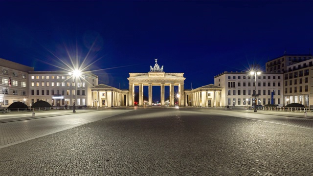 从勃兰登堡门到白天的时间流逝，柏林，德国视频素材